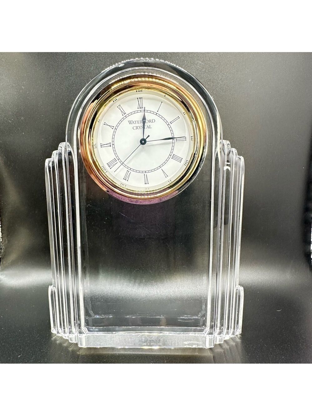 Waterford Crystal Art Deco Clock - Large 7" Tall